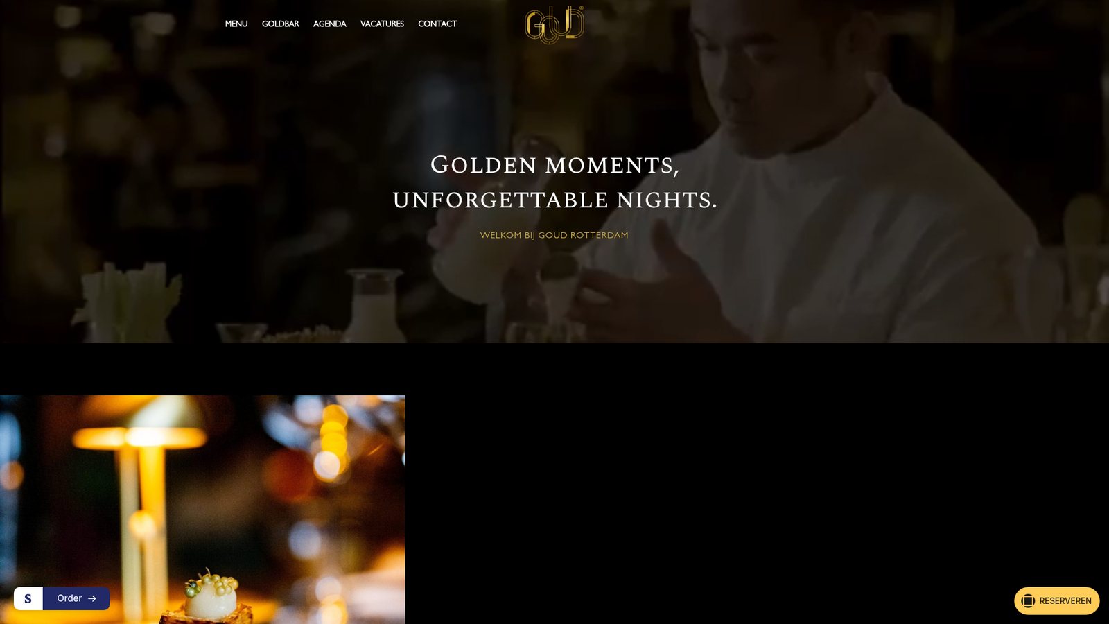 Screenshot van de website restaurantgoud.nl