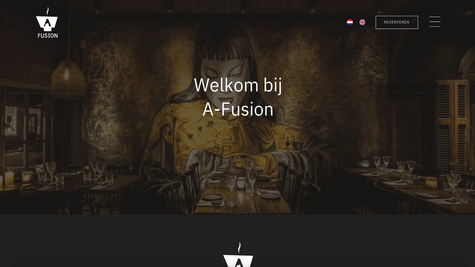 Screenshot van de website a-fusion.nl