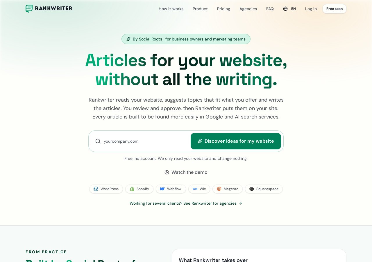 Rankwriter interface