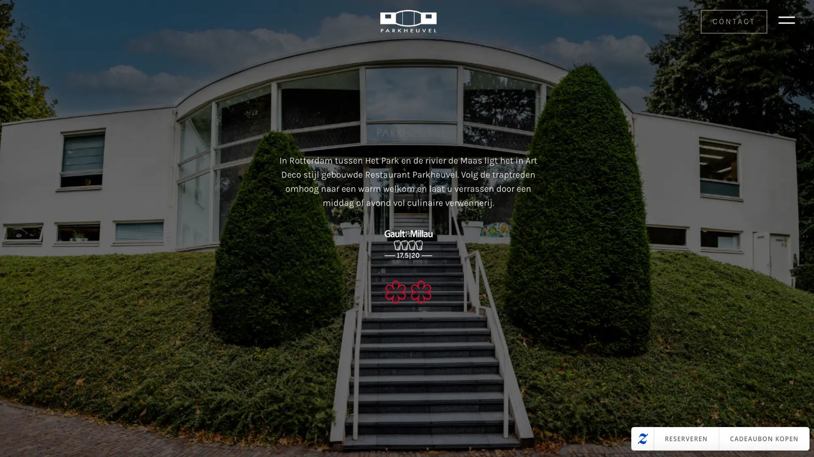 Screenshot van de website parkheuvel.nl
